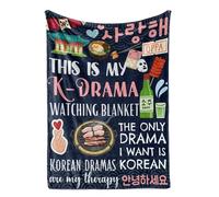 Huglanket Regali coreani copriletto da donna, coperta di flanella per gli amanti del dramma K Amici coreani per il compleanno, (127 x 165 cm) - K Drama Watching Coperta