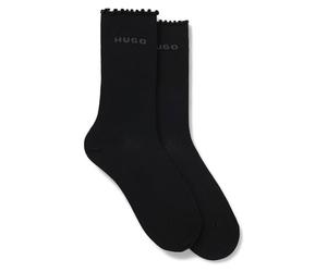 HUGO 2p Rs Lettuce CC W 10272175 01 Calze Regolari, Nero, 35-38 Donna