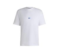 HUGO T-shirt in jersey di cotone con toppa con logo blu - Style Nieros, 50509991 Bianco M