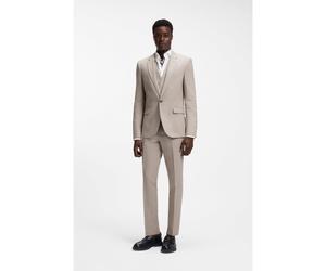 HUGO Abito due pezzi slim fit in cotone e lino - Style Henry-Getlin253X, 50568122 Marrone chiaro 52