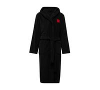 HUGO Vestaglia con cappuccio in terry di cotone con etichetta con logo - Style Terry Gown Hooded, 50503029 Nero M