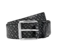 Hugo, ,Accessories ,Uomo ,Nero ,115 CM Cintura Monogramma con Dettagli Argento