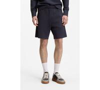 HUGO Bermuda regular fit in cotone con targhetta con logo in pelle scamosciata - Style Nevashort, 50564051 Blu scuro XS