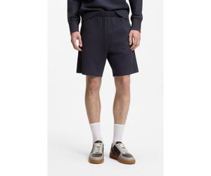 HUGO Bermuda regular fit in cotone con targhetta con logo in pelle scamosciata - Style Nevashort, 50564051 Blu scuro S
