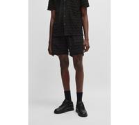 HUGO Bermuda relaxed fit in spugna di cotone a righe - Style Dutowel, 50535289 Nero XS