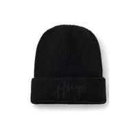HUGO Berretto a coste con logo scritto a mano - Style Socialy_Hat, 50524104 Nero pz.
