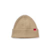 HUGO Berretto in lana vergine con logo rosso - Style Xola, 50524570 Beige pz.