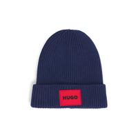HUGO Berretto in maglia per bambini con etichetta con logo rossa - Style G00259/09BT2, G00259 Blu scuro 52