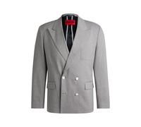 HUGO Blazer con fit moderno in cotone, lino e tessuto elasticizzato - Style Kris252F1, 50538161 Grigio chiaro 50