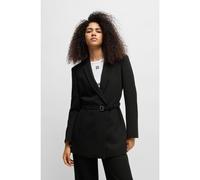 HUGO Blazer regular fit in seersucker con cintura con fibbia - Style Amelira, 50537559 Nero 38