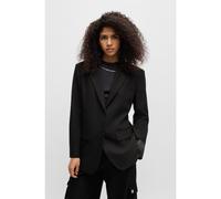HUGO Blazer regular fit in tessuto elasticizzato con revers classici - Style Areota, 50542201 Nero 38