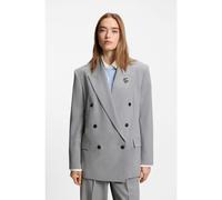 HUGO Blazer relaxed fit con spilla a forma di fiore smaltato - Style Antegi, 50554018 Grigio chiaro 40