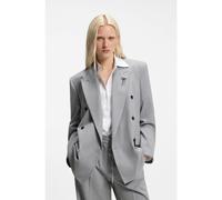 HUGO Blazer relaxed fit con spilla a forma di fiore smaltato - Style Antegi, 50554018 Grigio chiaro 42