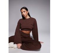 Hugo Blue - Daleisy - Felpa marrone in coordinato XXL