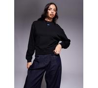 HUGO Felpa in terry di cotone con targhetta con logo - Style Delessa_B_1, 50534344 Nero S