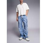 HUGO Blue - Enora - Jeans ampi color azzurro con coulisse in vita W34.6