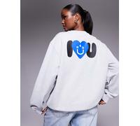 HUGO Blue - Felpa girocollo oversize grigia-Grigio 42