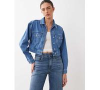 HUGO Blue - Galatea - Giacca corta in denim blu medio 42