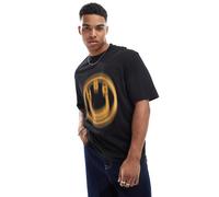 Hugo Blue - Nalax - T-shirt nera con grafica-Nero L