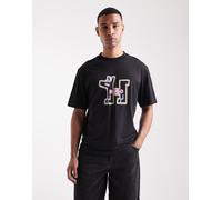 HUGO Blue - Nedirix - T-shirt nera con stampa di cane con logo-Nero L