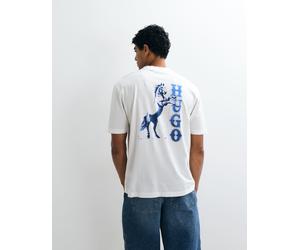 HUGO - Blue Noxwash - T-shirt bianca regular fit con logo-Bianco M