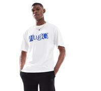 HUGO Blue - Nugix - T-shirt bianca con logo-Bianco XL