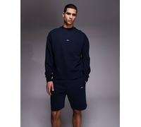 Hugo Blue - Pantaloncini in spugna di cotone blu scuro con etichetta del logo blu in coordinato W38