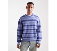 HUGO Blue - Sfusi - Maglione comodo blu medio lanuginoso a righe M