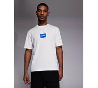 HUGO Blue - T-shirt bianca con logo sul petto-Bianco XL