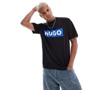 HUGO T-shirt in jersey di cotone con logo blu - Style Nico, 50522376 Nero S
