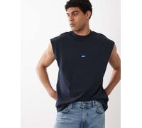 HUGO Maglia senza maniche in jersey di cotone con toppa con logo - Style Navertz, 50509773 Blu scuro XXL