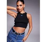 HUGO Canotta in cotone elasticizzato con targhetta con logo - Style Baby Tank_B, 50511450 Nero XL