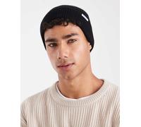 HUGO Blue - Xiav - Berretto in maglia nero con etichetta del logo One Size