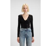 HUGO Body scintillante in jersey elasticizzato con logo scomposto - Style Dammery, 50546238 Nero M