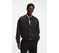 HUGO Bomber in jersey interlock rifinito con logo scomposto - Style Dabin, 50563037 Nero L