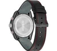 HUGO Racing-inspired watch with perforated leather strap - Style #FAST, HB1530370 Nero pz.
