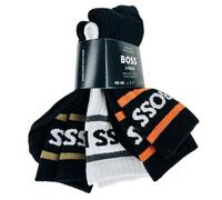 HUGO BOSS 3 Paia Di Calzini Da Uomo In COTONE Morbido A Righe Italiani Con Logo