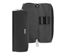 HUGO BOSS Astuccio per 2 penne Classic Grained, Nero , 17.2 x 6.5 x 2 cm, Astuccio per 2 penne Classic Grained Black
