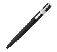 Hugo Boss Ballpoint Pen Gear Pinstripe Black / Chrome NUOVO