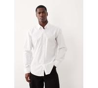 Hugo Boss - Camicia a maniche lunghe in cotone vestibilità classica bianca con bottoni-Bianco M