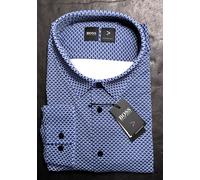 Hugo Boss Camicia Blu A Quadri Ronni Travel Fresh Performance Stretch Uomo 3XL