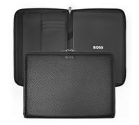 Hugo Boss A4 Conference Folder Monogram Zipped Black