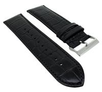 Hugo Boss Cinturino Orologio 24mm Nero Pelle Simil Coccodrillo Cuciture 1513480