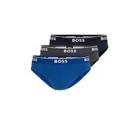 Hugo Boss - Confezione da 3 Slip da Uomo Classic Regular Fit Stretch, Blu Navy/Antracite/Blu, S