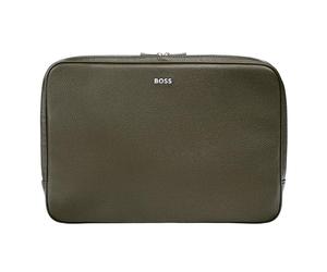 HUGO BOSS custodia per laptop con scomparto per laptop Classic Grained Laptop Sleeve Khaki grigio-verde