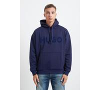 HUGO BOSS Felpa Uomo con Cappuccio Oversize Logo Stampato e Cotone Rigenerativo MODELLO 9090 - Blu / L