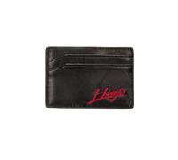 Hugo Boss Porta carte in pelle opaca con logo calligrafato, Black001, UNITA, Moderno