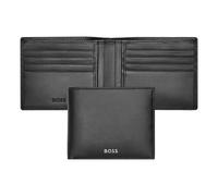 HUGO BOSS Portafogli Classic Smooth Nero, Pelle di pecora, 8 slot, Multi-slit, Bi-fold, Unisex adulti