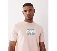 HUGO BOSS - T-shirt a maniche corte rosa regular fit con grafica XL