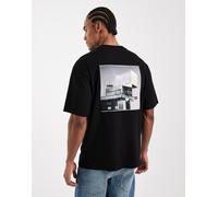 Hugo Boss - T-shirt comoda nera con grafica-Nero M